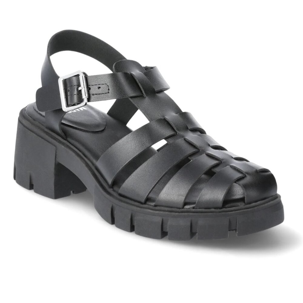 New Women's Madden NYC Fisherman Block Heel Sandals Size 9 Black
